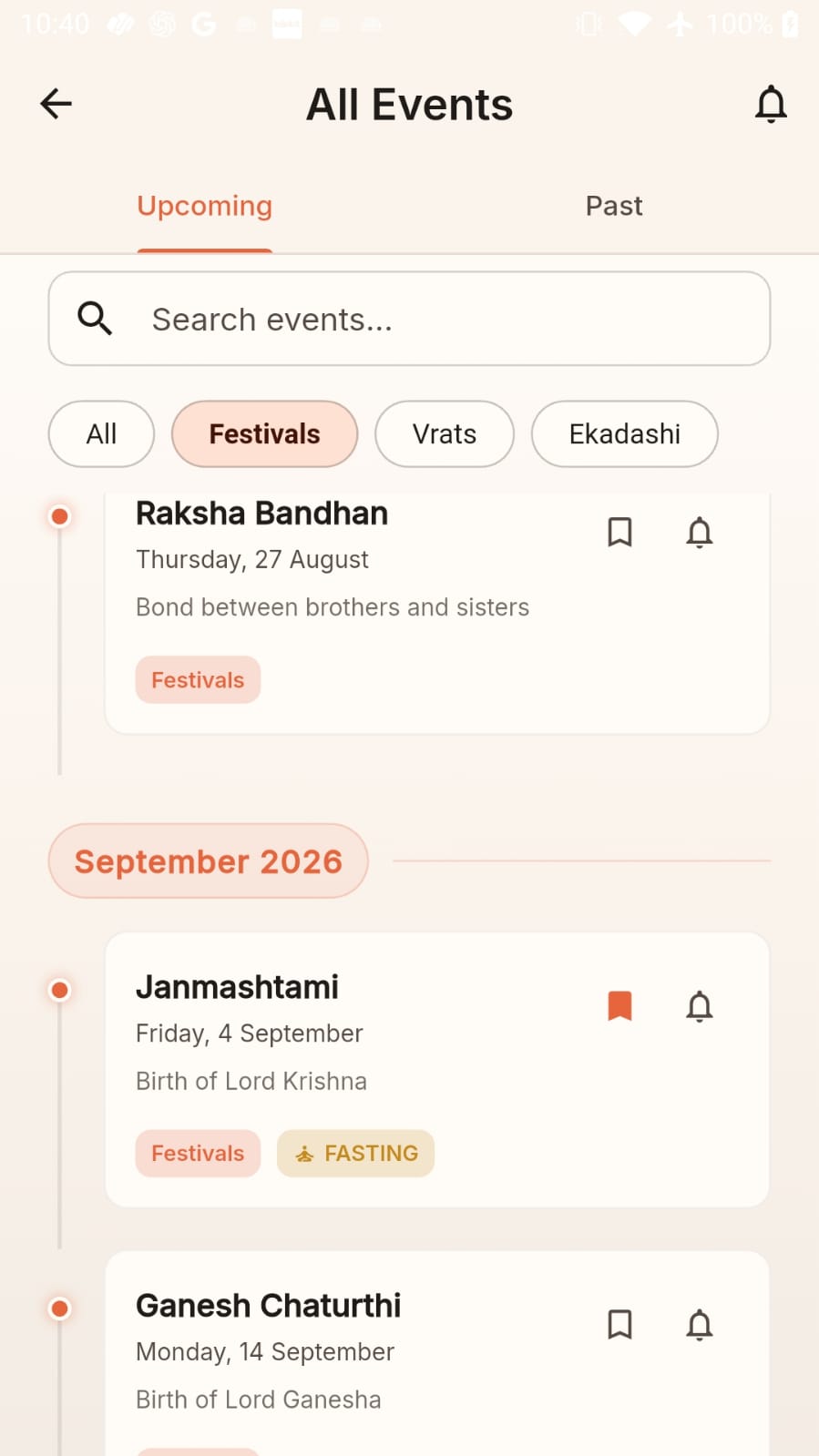 Nitya Panchang app festival and event list